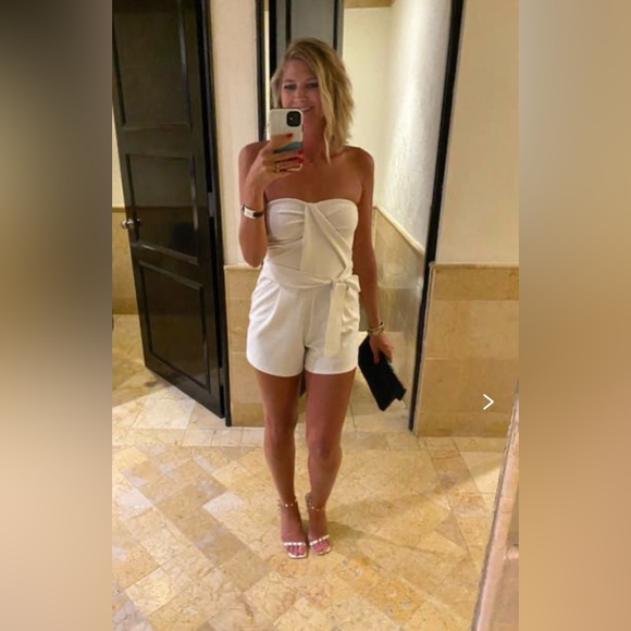 Great Jones White Crepe Strapless Romper outfit - Picture 3 of 16